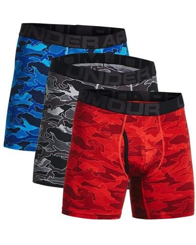 Under Armour Charged Cotton 6-inch Novelty Boxerjocks 3-Pack - Rot