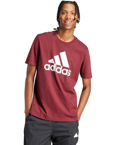 adidas Essentials Single Jersey Big Logo Tee T-Shirt - Rot