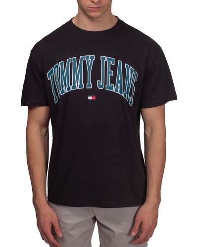 Tommy Hilfiger Tjm Reg Popcolor Varsity Tee Ext Dm0dm18558 S/s T-shirt - Black