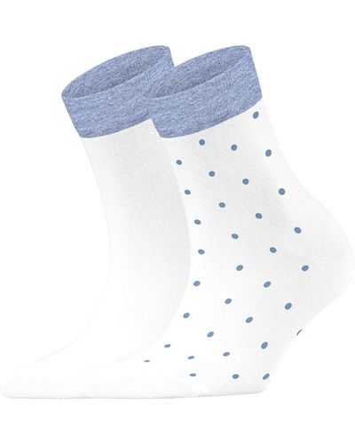 Esprit Small Dots 2-pack Cotton Thin Patterned Multipack 2 Pairs Socks - White