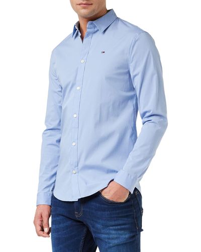 Tommy Hilfiger Camisa elástica de corte slim - Azul