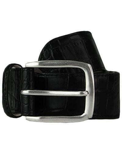 Hackett Black S Leather Belt Hm412657 999