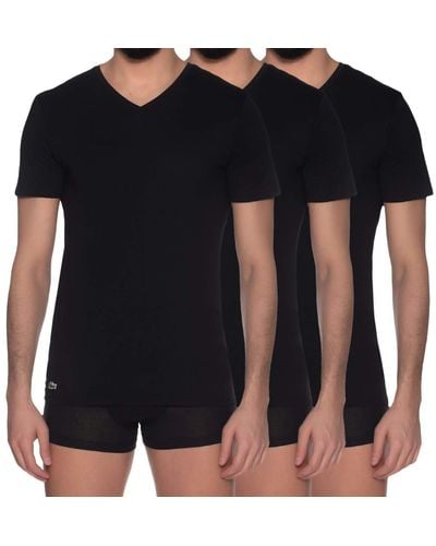 Lacoste Set Van 3 Slanke T-shirts Voor Lounge Essentials - Zwart