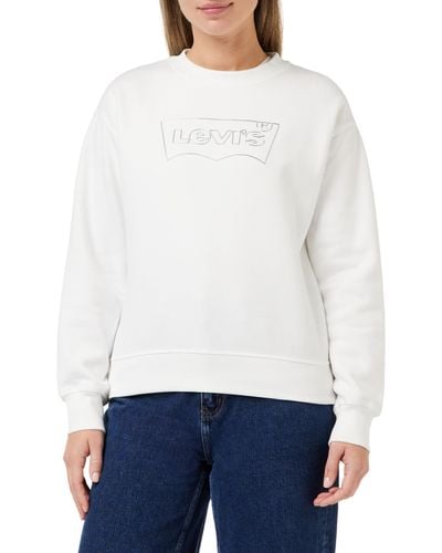 Levi's Graphic Standard Crewneck Sweatshirt,Batwing Outline Bright White,L - Weiß
