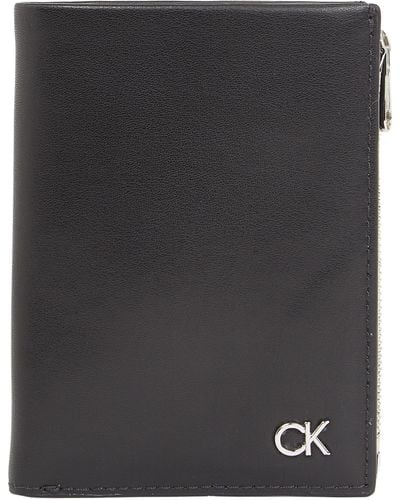 Calvin Klein Metal Trifold 6cc W/detach C Wallets - Black