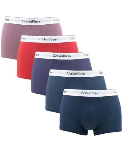 Calvin Klein Pantaloncino Boxer Uomo Confezione da 5 Cotone Elasticizzato - Blu