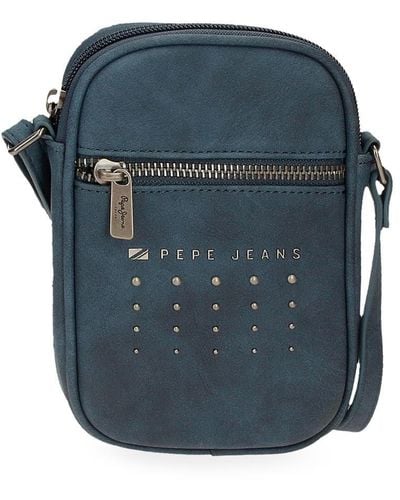 Pepe Jeans Holly Shoulder Bag Small Blue 11 X 17.5 X 2.5 Cm Faux Leather