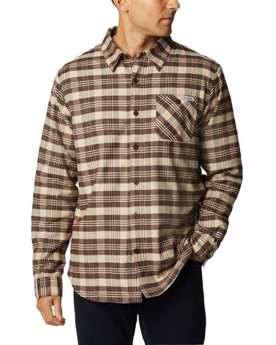 Columbia Cornell Woods Fleece Lined Flannel Hemd mit Button-Down-Kragen - Braun