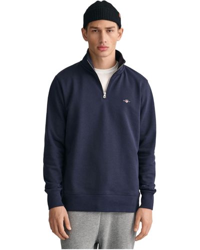 GANT Shield Half Zip Sweatshirt - Blue