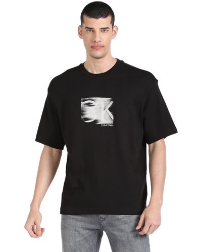 Calvin Klein Motion Logo Modern Comfort Short Sleeve T-shirt Xl Ck Black