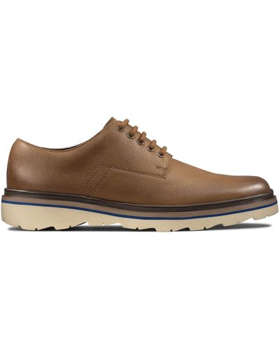 Clarks Frelan Edge Leather Shoes In Brown