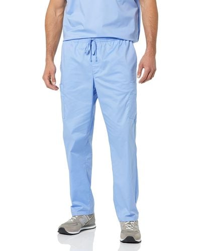 Amazon Essentials Elastic Drawstring Waist Scrub Trousers - Blue