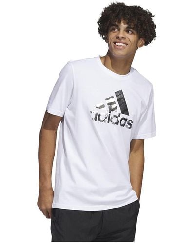adidas M Power Logo Ft Graphic Tee - Wit