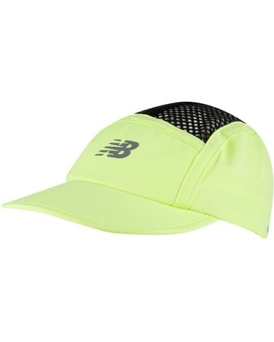 New Balance , , 5 Panel Stash Hat, Mesh Back Athletic Caps, One Size Fits Most, Bleached Lime Glo - Green