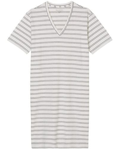 Marc O' Polo Body & Beach W-Sleepshirt V-Neck Nachthemd - Weiß