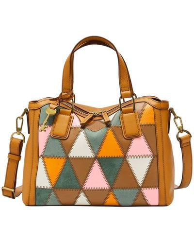 Fossil Jacqueline Eco-leather Satchel Purse Handbag - Multicolour