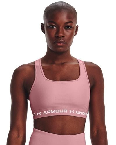 Under Armour Crossback Mid Impact Sports Bra - Red