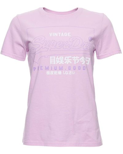 Superdry Pg Label Outline Entry Tee T-Shirt - Violet