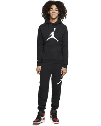 Nike 2 pezzi Jordan Air Jumpman abbigliamento sportivo felpa con cappuccio felpa jogger top nero bianco cotone uomo taglia XL