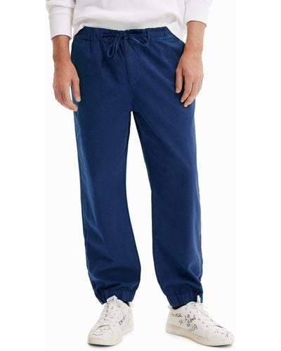 Desigual Roy 5000 Navy Casual Trousers - Blue