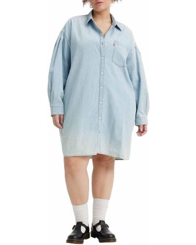 Levi's Plus Size Rhea Shirt Dress - Blue