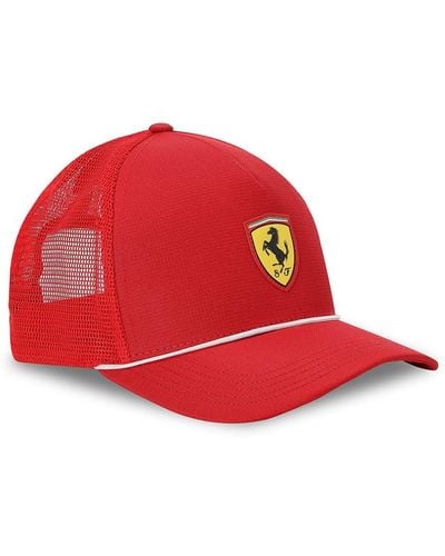 PUMA Ferrari Sportswear Race Trucker Cap Polyester Logo Plain One Size - Red