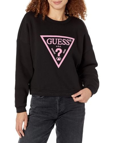 Guess Sweatshirt Roxi Zwart/lichtroze M