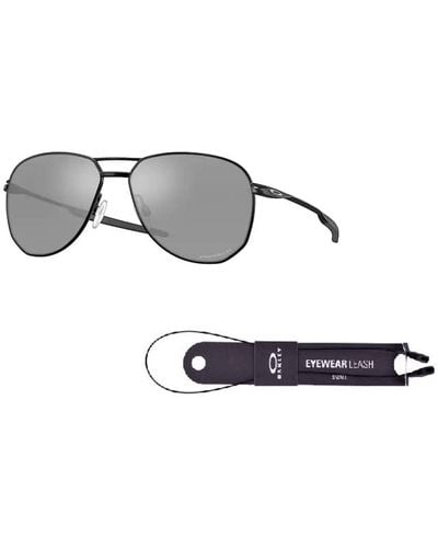 Oakley Contrail Oo4147 Pilot Sunglasses For + Bundle Accessory Leash + Bundle With Designer Iwear Care Kit - Black