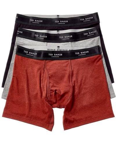 Ted Baker Cotton Boxer Brief 3-pack - Red