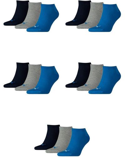 PUMA , 6 paia di calzini da ginnastica, stile sportivo, colore blu/grigio mélange, 39/42.