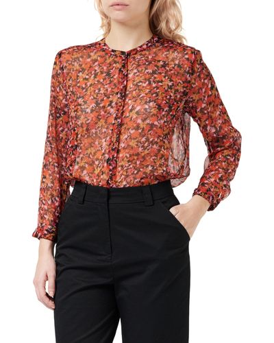 French Connection Clara Flavia Grandad Shirt Button - Red