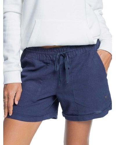 Roxy Leinen Shorts für Frauen - Blau
