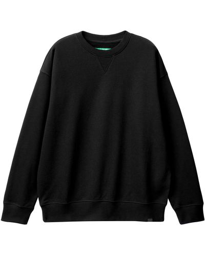 Benetton Jersey G/c M/l 3j68u1009 Long Sleeve Crewneck Sweatshirt - Black