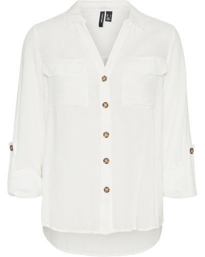 Vero Moda Vmbumpy New Noos Tll L/s Shirt Blouse - White