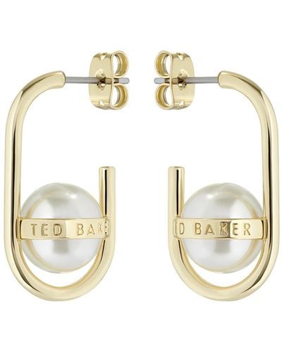 Ted Baker London Peritta Statement Pearl Hoop Earrings For - Metallic