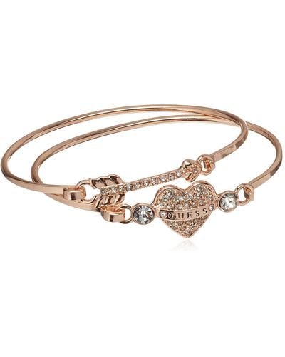 Guess Duo Tension Bangle Set with Heart and Arrow - Schwarz