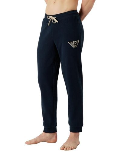 Emporio Armani Trousers Corduroy Fleece Sweatpants - Blau