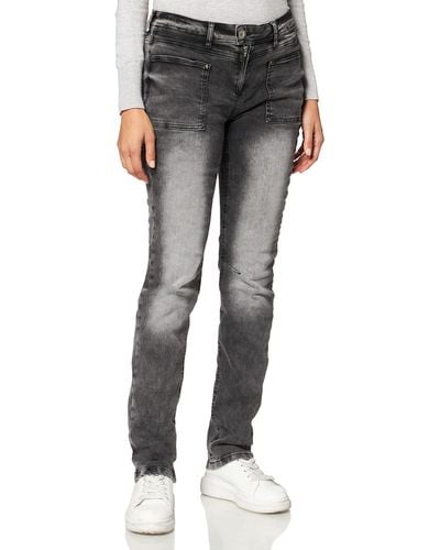 Street One Casual Fit Jeans in 3/4 Black Denim Heavy Random wash 27 in Grau  | Lyst DE