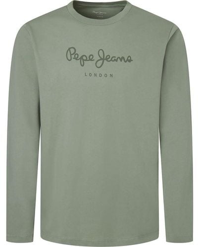 Pepe Jeans Eggo Long N T-shirt Voor - Groen