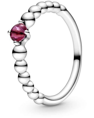 PANDORA July Birthstone Beaded Ring - Metallic