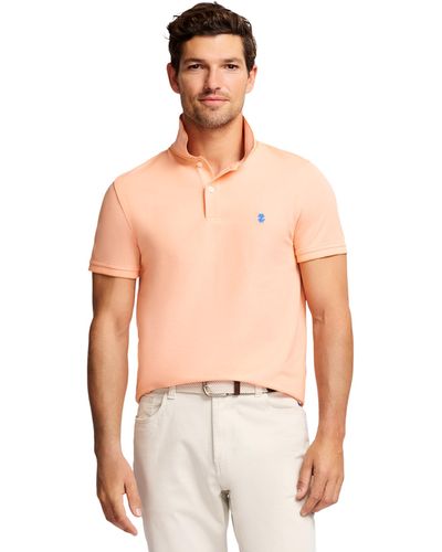 Izod Fit Advantage Performance Short Sleeve Polo Shirt - Pink