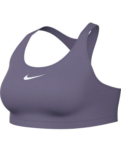 Nike Damen Swsh Med Spt Bra Training - Blue