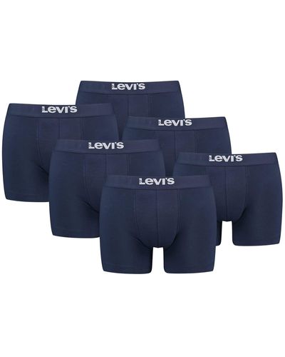 Levi's 4er Pack Levis Solid Basic Boxer Brief Boxershorts Unterwäsche Pants - Blau