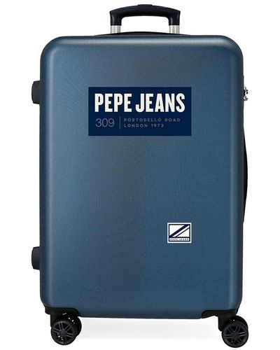 Pepe Jeans Darren Set di valigie blu 55/65 cm Rigida ABS Chiusura a combinazione laterale 90 L 7,54 kg 4 ruote doppie