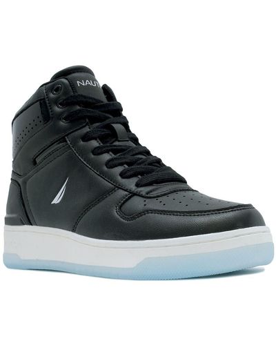 Nautica High-Top Sneakers Lace-Up Trainers Basketball Style Shoes-Oakford-Black-Size-9.5 - Schwarz