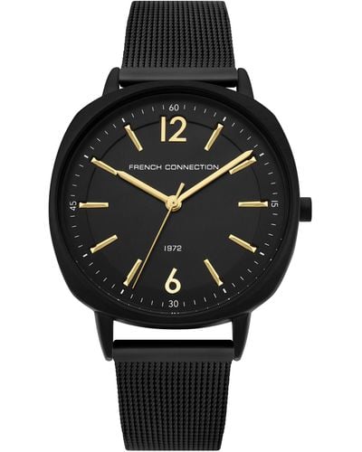 French Connection S Analogue Classic Quartz Watch With Stainless Steel Strap Fc1327bm - Black