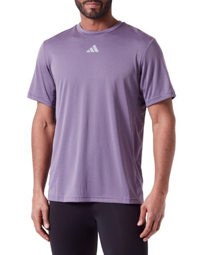 adidas Hiit Workout 3-stripes T-shirt - Paars