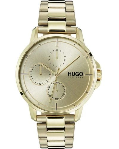 HUGO #focus Quartz Ice Gold Ip And Ice Gold Bracelet Casual Watch - Metallic