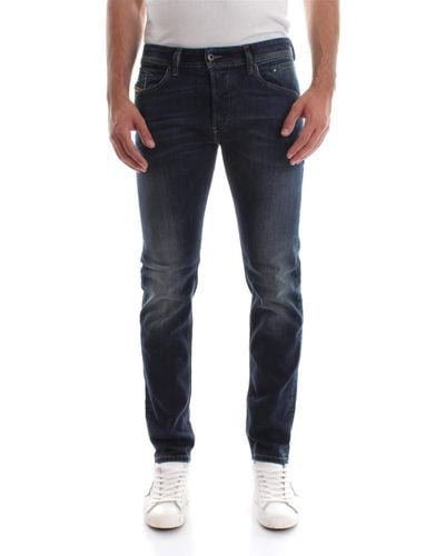 DIESEL Slim-fit Herren Jeans mit klassischem Knopfverschluss - Blau