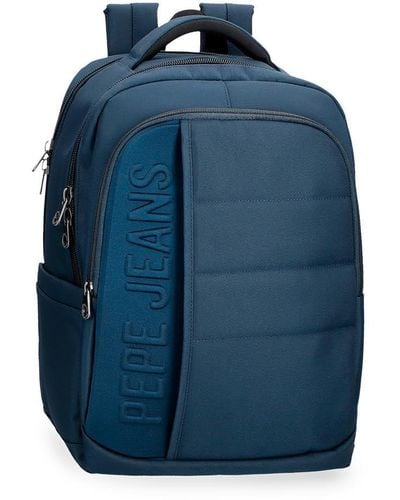 Pepe Jeans Ancor Sac à Dos pour Ordinateur Portable 15,6" Bleu 30 x 42 x 14,5 cm Polyester 18,27 L by Joumma Bags
